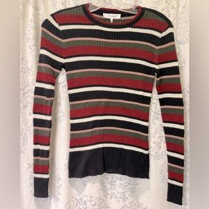 Frame striped rib knit sweater